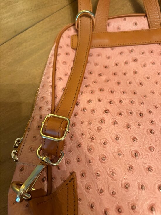 NWOT Rare Valentina Italian Ostrich Leather Backpack/Handle Bag. main image 5